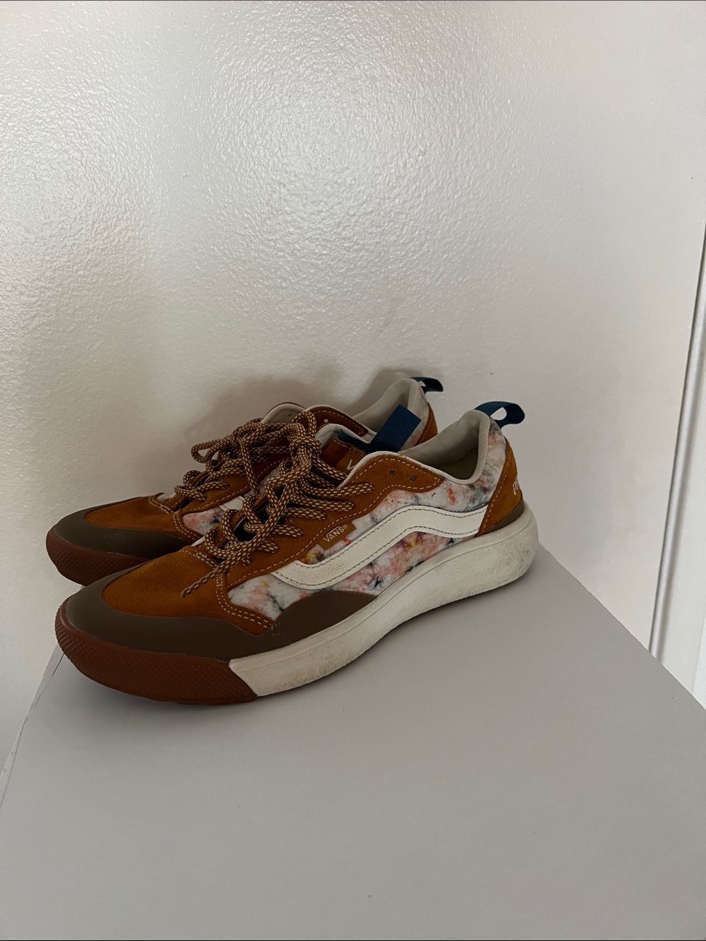Vans Women's Brown Suede & Floral Panel Sneakers